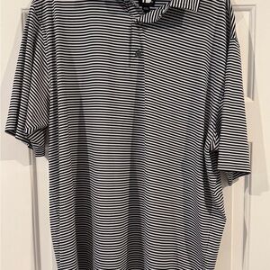 Footjoy Navy and White Striped Polo Shirt size XL